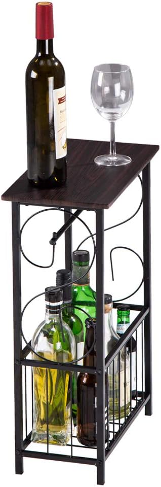 Volowoo Decorative Bathroom Table,Side Table Toilet Paper Storage Table Stand Shelf Wooden Top Restroom Toiletry Items