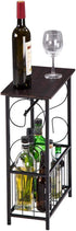Volowoo Decorative Bathroom Table,Side Table Toilet Paper Storage Table Stand Shelf Wooden Top Restroom Toiletry Items