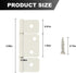Three Leaf Non-Mortised Hinge 6 Pack, White Door Hinges with Screws for Home & Interior Furniture