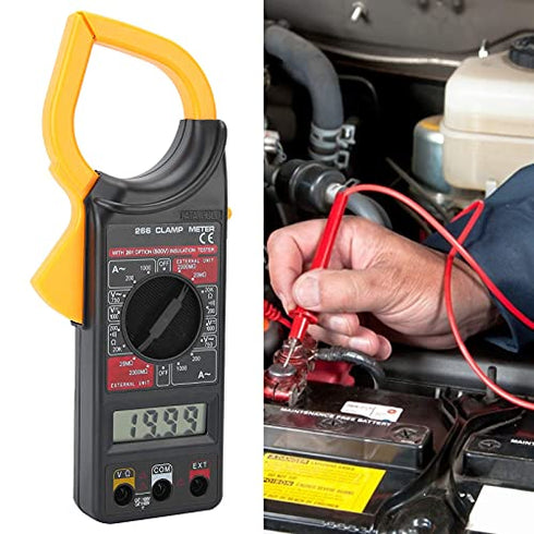 266 Digital Clamp Meter, Handheld Electronic Multimeter for Measuring Voltage, Resistance, Current