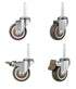1.5 Inch Rubber Caster Wheel Set of 4 - 2 with Brakes & 2 Without for Furniture Crib Trolley Dining Car