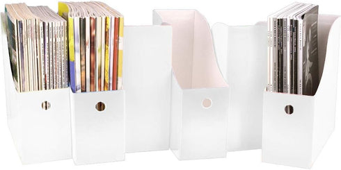 Evelots Magazine File Holder Organizer Box (6, 12, or 24 Pack) for Desk and Shelves, Includes Labels for Organization