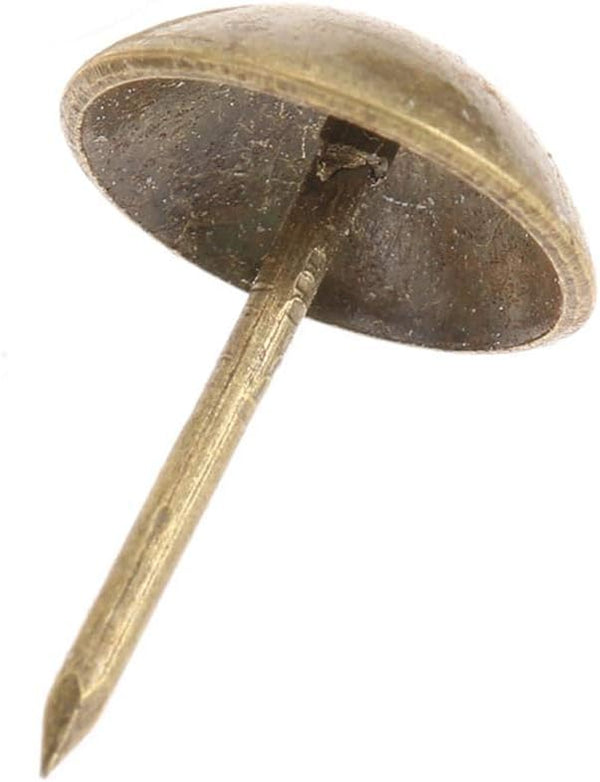 100 Pcs Bronze Upholstery Nails, Decorative Round Head Tacks Brass Snag Vintage Thumb Stud Copper Push Pins for