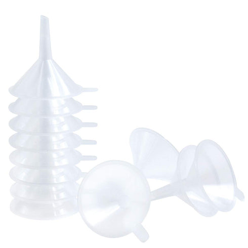 Small Funnel, 2.16inch Clear Plastic Mini Funnels for Science Lab Bottle Filling Liquid, 48 Pack