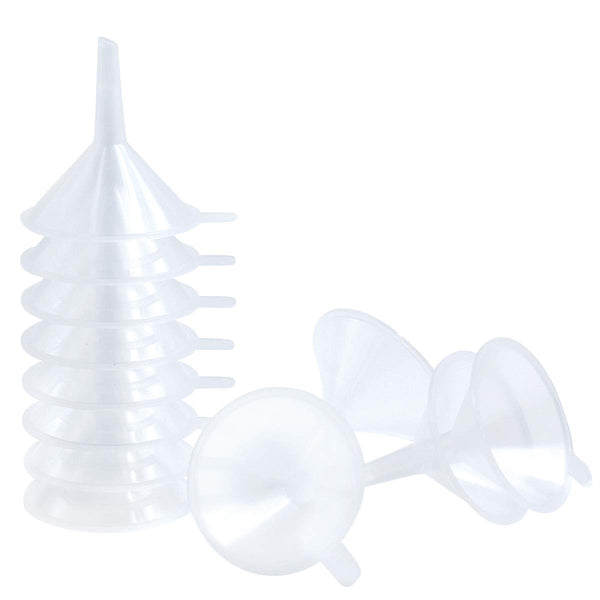 Small Funnel, 2.16inch Clear Plastic Mini Funnels for Science Lab Bottle Filling Liquid, 48 Pack