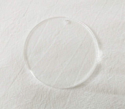 15PCS Clear Acrylic Blanks, Laser Cut Round Circle with Hole, PMMA Plexiglass Round Disc (Clear, 4")