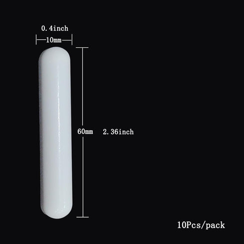 10Pcs PTFE Magnetic Stir Bar, 60mm Magnetic Stirrer Mixer Stir Bar