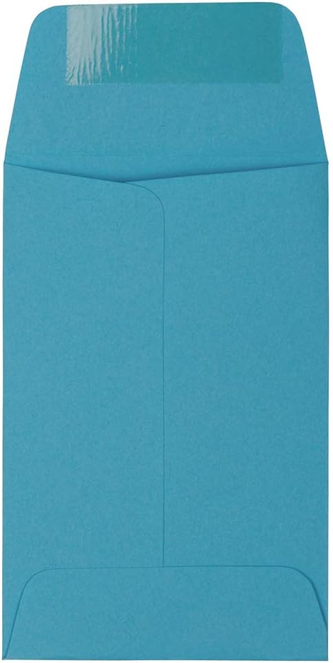 JAM PAPER #1 Coin Business Colored Envelopes - 2 1/4 x 3 1/2 - Blue Recycled - 50/Pack by JAM Paper