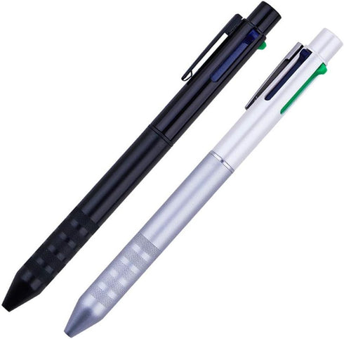DUNBONG 4 In 1 Multi Color Pen, White, Black, Blue, Red, Green, Metal Gel Ballpoint Pen, 1 Count