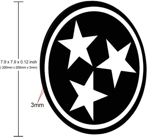 Custom Office Round Mouse Pad, Tennessee Flag Isolated Volunteers Black Tri-Star Gaming Mouse Pad 7.9 x 7.9 x 0.12 Inch