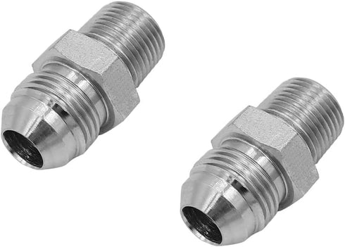 (2-PACK) 2404-08-06 Hydraulic Hose Adapter Fitting 1/2" Male JIC 37° Flare × 3/8" Male SAE Straight Pipe Connector