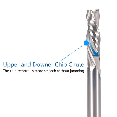 HOZLY 1/8 Inch Shank Carbide End Mills | Up & Down Cut CNC Spiral Router Bits for Woodworking (Pack of 5)