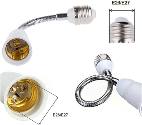 RONG&LAN E27 Flexible Light Bulb Socket Adapter Extender, Adjustable Edison Bulb Socket for Home Light Fixtures