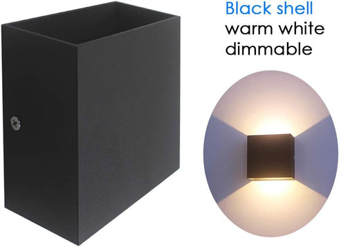 85-265V 6W dimmable) LED Modern Wall Sconce, AC Cube COB Wall Lamp Up and Down Wall Sconce for Corridor Stair Bedside