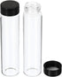 PATIKIL 50mL Reagent Media Bottle, 12 Pack Round Glass Storage Bottles with Plastic Screw Cap