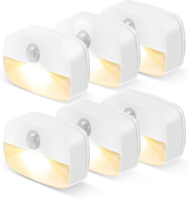 ZISUYU Motion Sensor Light Indoor LED Night Light, Battery Operated Stick on Nightlight for Hallway, Stair, Closet