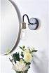 Living District 1-Light Serif Mid-Century Metal Wall Sconce in Brass and Black
