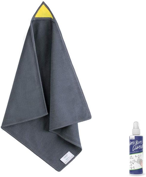 loukin Magnetic Whiteboard Cleaning Cloth, 12" x 12" Reusable and Washable for Classroom, Home, Office, Includes Cleaner