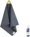 loukin Magnetic Whiteboard Cleaning Cloth, 12" x 12" Reusable and Washable for Classroom, Home, Office, Includes Cleaner