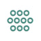 uxcell Fluorine Rubber O-Rings, Pack of 10 FKM Seal Gasket for Machinery Plumbing, 4mm OD 2mm ID 1mm Width, Green