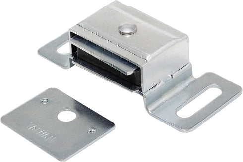 (12 Pack) Litepak Magnetic Catch for Cabinet Doors Cupboards Drawers Shutters w/Metal Housing + Strike Plate & Screws