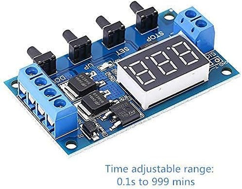 Timer Delay Relay DC 5V 12V 24V On Off Timer Module, Dual MOS Delay Control Board with Digital Display