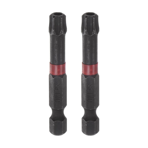 2pcs T40 Impact Rated Torx Bit 1/4" Hex Shank, 2" Length Magnetic Security Star Screwdriver Power Tool