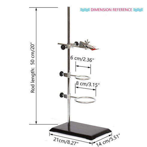 Laboratory Retort Support Stand for Titration Extraction - XMWangzi with Burette Clamp and 2 Flask Ring Clamps
