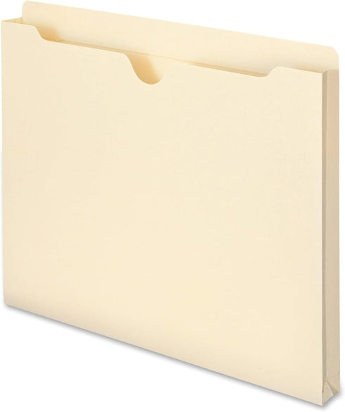 Smead File Jacket, Reinforced Straight-Cut Tab, 1" Expansion, Letter Size, Manila, 50 per Box