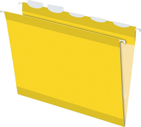 Pendaflex Ready-Tab Reinforced Hanging Folders, Letter Size, Yellow, 25/BX