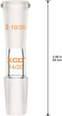 XCD Glass Reducing Connecting Adapter, Borosilicate Glass Adapter for Laboratory Use, 10/30 Outer to 14/20 Inner Joint Connecting Adapter for Lab Equipment