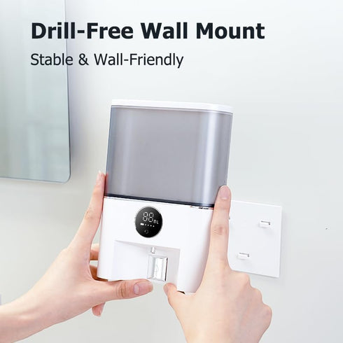 X124 18.26oz 4 4 Smart Automatic Mouthwash Dispenser - Touchless Push-to-Dispense with Color Cups, Dispensing Modes