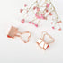 Rose Gold Metal Binder Clips with Heart Shaped Handle 0.74"/19mm Foldback Clips in Acrylic Crystal Box for Office Home