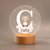 Personalized LED Night Light - Star Cloud Forest Animal Theme with Wooden