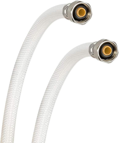 Eastman 20 Inch x 1/2 Inch FIP Flexible Faucet Connector, PVC Supply Hose Line with Nickel-Plated Brass Nuts, White, 48902 by Eastman