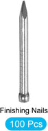 Finishing Nails (2x25mm) 100pcs, Carbon Steel Hardware Nails for Woodworking Baseboard Projects