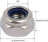 M8 x 1.25mm Nylon Insert Hex Lock Nuts, Stainless Steel Lock Nut Assortment Kit, 100PCS