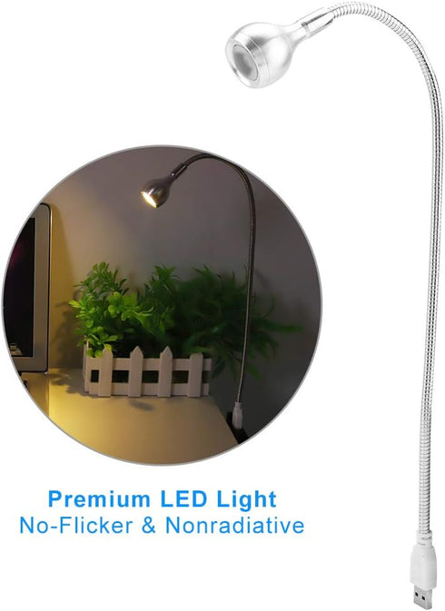 Yosoo Flexible Neck Portable Metal USB LED Lamp Desk Lamp, Premium LED, Material, Reading Light for Home, School