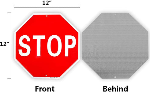 Enjoyist 12"x 12" Stop Sign 2 Pack – Rust Free Aluminum, Reflective, UV Protected, Weatherproof 40 Mil