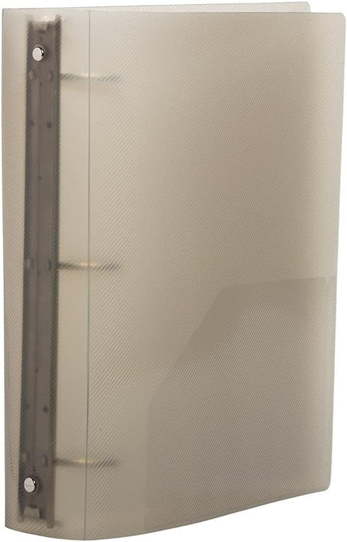 JAM PAPER Plastic 2 inch Binder, Smoke Grey, 3 Ring Binder