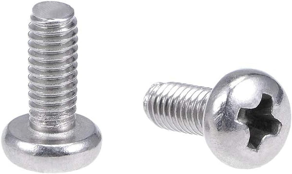 uxcell M4x10mm Machine Screws, Pan Phillips Cross Head Screw, 304 Stainless Steel Fasteners, 20Pcs
