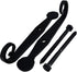 The King's Bay Pair of Wrought Iron Rat Tail Shutter Dogs