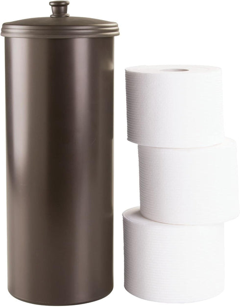 mDesign Free Standing Toilet Paper Holder - Toilet Paper Storage for Bathroom - Toilet Roll Holder Free Standing