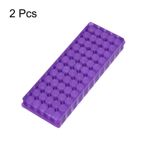 uxcell Polypropylene Test Tube Rack Double Panel 60 Well for 0.5ml/1.5ml/2ml Centrifuge Tube Holder Purple 2Pcs