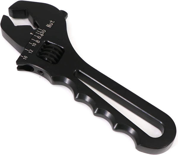 Dokili 3AN-16AN Adjustable Fitting Wrench, Lightweight Black Aluminum Tool for Hose Fitting
