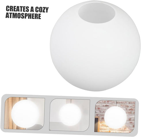 80mm 30mm Toddmomy Frosted Glass Globe Lamp Shade round Sphere with Opening Replacement for Pendant and Floor Lamp