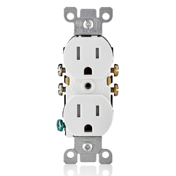 Leviton T5320-WMP 15 Amp 125V Tamper Resistant Duplex Receptacle, White, 10 Count
