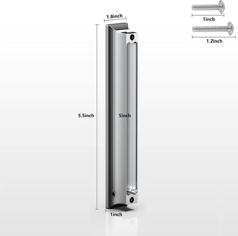 5-Inch Polished Chrome Square Cabinet Handle, Chrome Drawer Knob Dresser Handle, 2-Pack