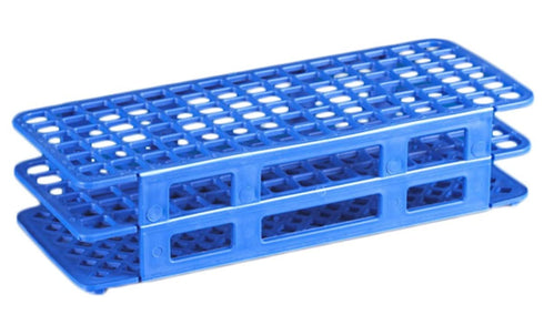 Globe Scientific 456404 Polypropylene Microcentrifuge Tube Rack, 90-Place for 12/13mm Tubes, Blue