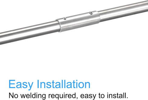 uxcell 3Pcs Straight Pipe Fitting Connector, 304 Stainless Steel 2-Way Hand Rail Tube Connector, 100mm Length